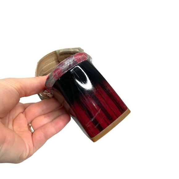 L’Artiste floral block heel slide sandals heels Size 39 turquoise boho artsy - Picture 9 of 13